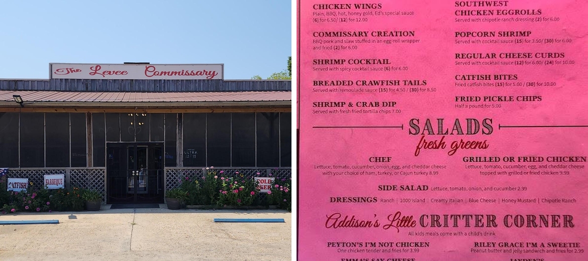 The Levee Commissary Menu